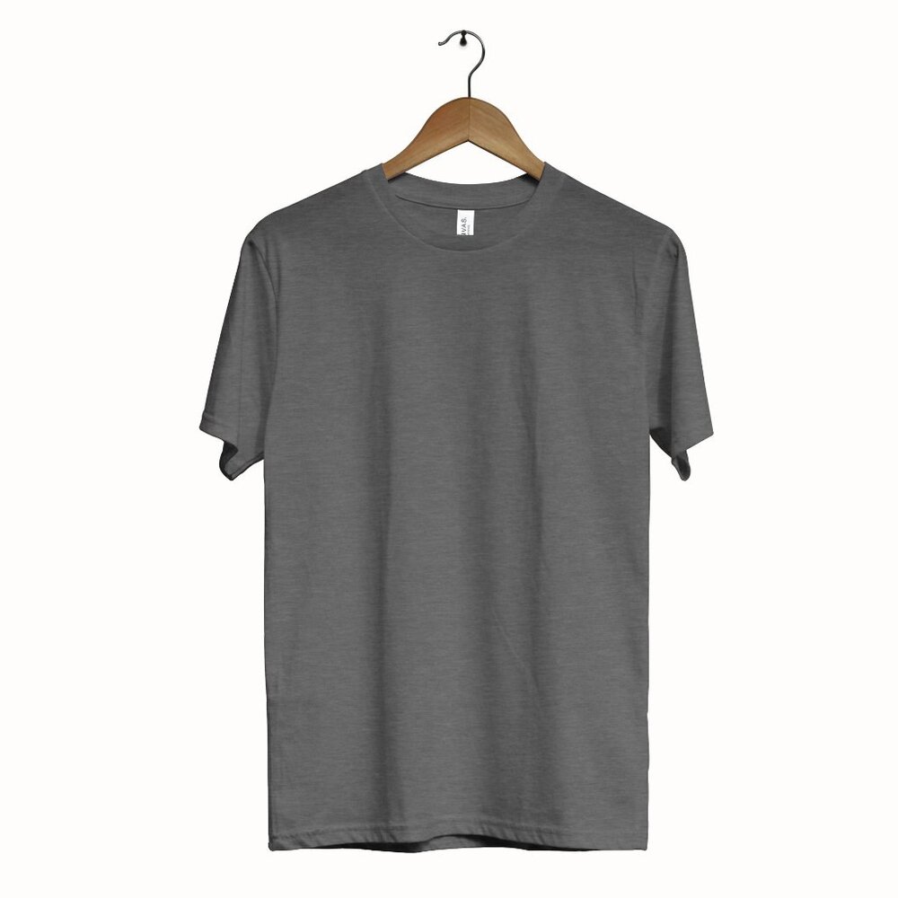 Bella + Canvas 3001CVC Unisex Jersey Tee. Deep Heather (Gray) Color.
